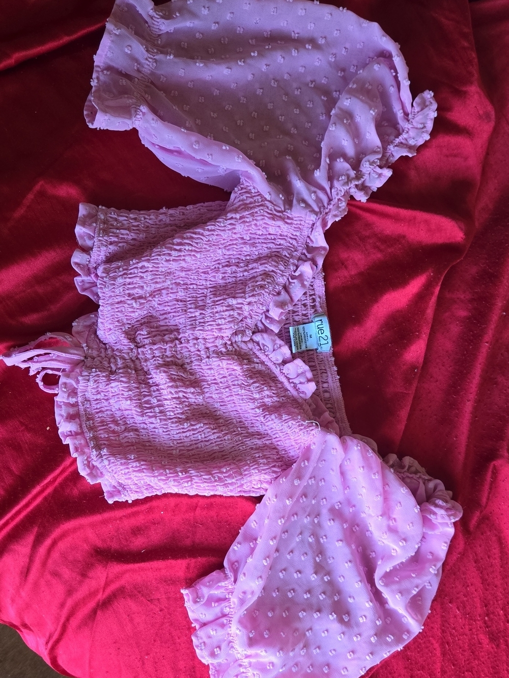 Rue21 Light Pink Smocked Ruffle Top - Picture 1 of 5
